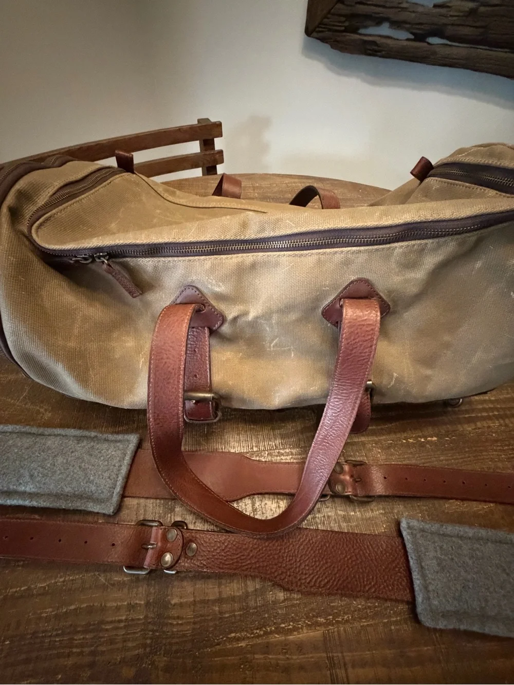 Buffalo Jackson DAKOTA WAXED CANVAS DUFFLE BAG BACKPAK great condition